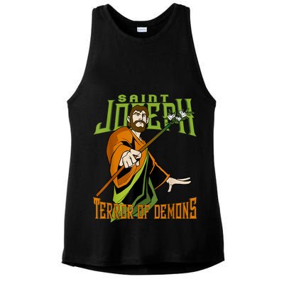 St Joseph Terror Of Demons Consecration 2021 Catholic Saint Ladies PosiCharge Tri-Blend Wicking Tank