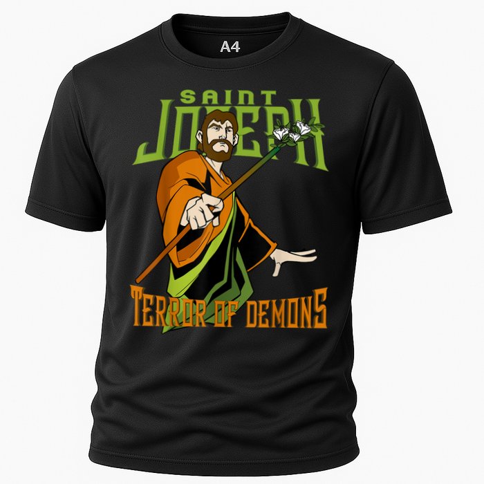 St Joseph Terror Of Demons Consecration 2021 Catholic Saint Cooling Performance Crew T-Shirt