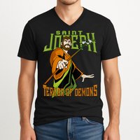 St Joseph Terror Of Demons Consecration 2021 Catholic Saint V-Neck T-Shirt