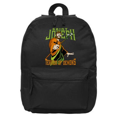 St Joseph Terror Of Demons Consecration 2021 Catholic Saint 16 in Basic Backpack