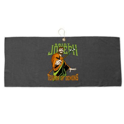 St Joseph Terror Of Demons Consecration 2021 Catholic Saint Large Microfiber Waffle Golf Towel