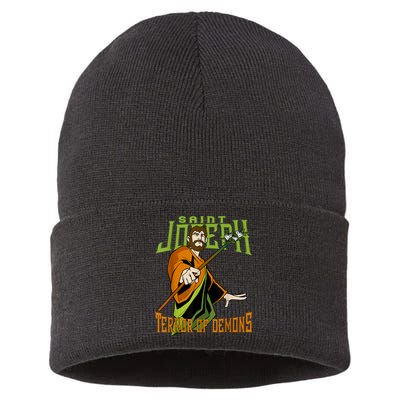 St Joseph Terror Of Demons Consecration 2021 Catholic Saint Sustainable Knit Beanie