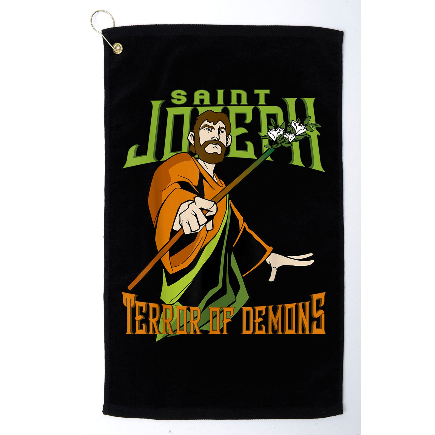St Joseph Terror Of Demons Consecration 2021 Catholic Saint Golf Towel