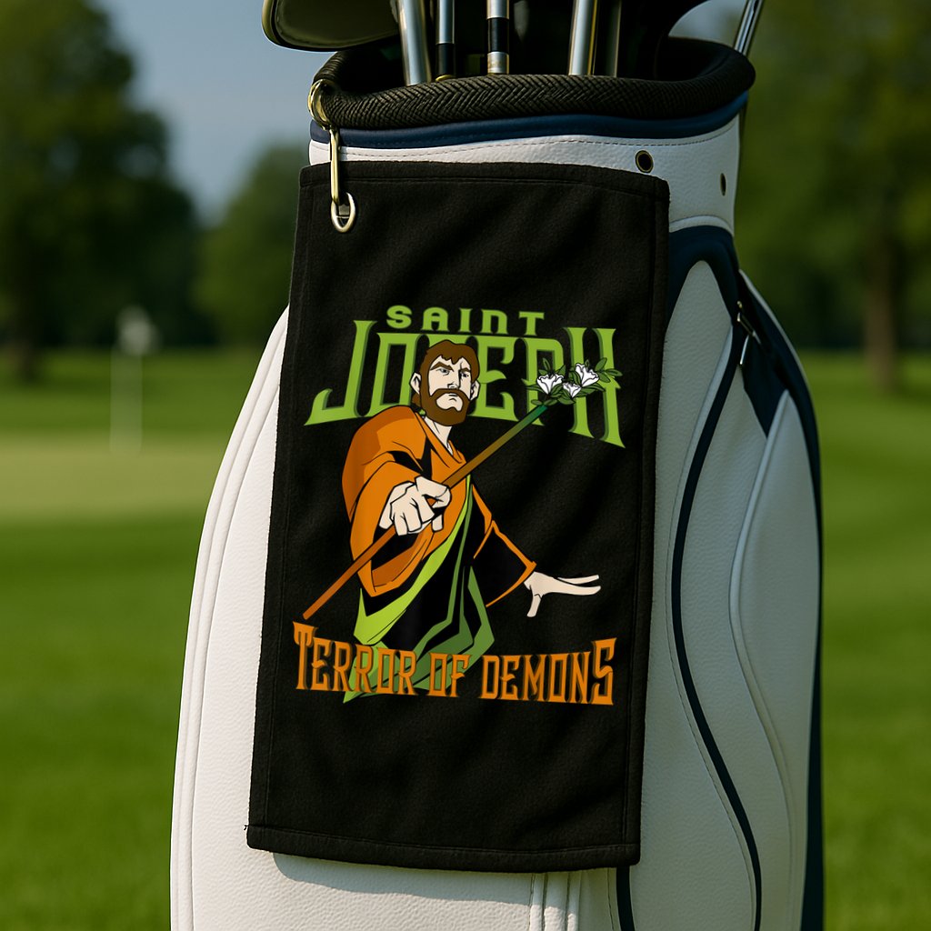 St Joseph Terror Of Demons Consecration 2021 Catholic Saint Golf Towel