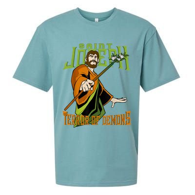 St Joseph Terror Of Demons Consecration 2021 Catholic Saint Sueded Cloud Jersey T-Shirt
