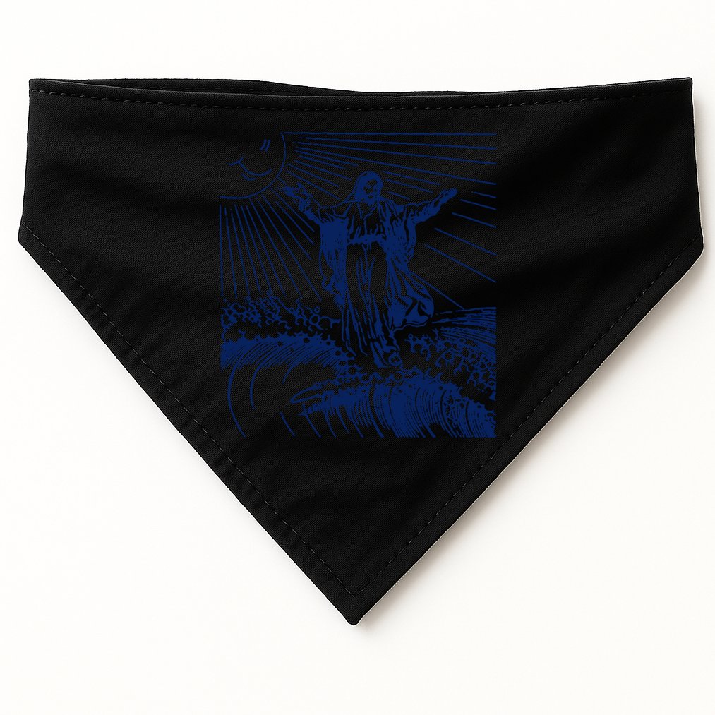 Surfing Jesus T Shirt Vintage Surfing T Shirt Surf Jesus Shirt 80s Surfer Tees USA-Made Doggie Bandana