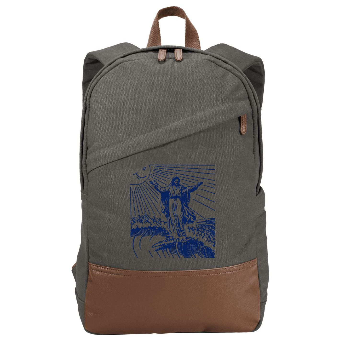 Surfing Jesus T Shirt Vintage Surfing T Shirt Surf Jesus Shirt 80s Surfer Tees Cotton Canvas Backpack