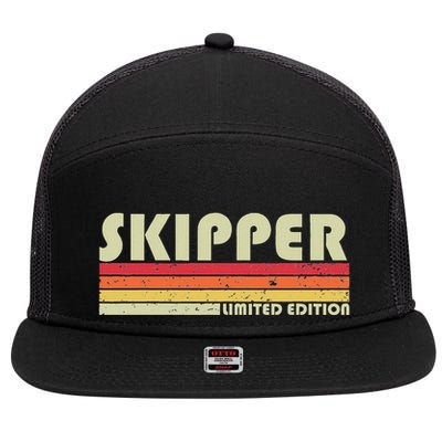 Skipper Job Title Profession Birthday Worker 7 Panel Mesh Trucker Snapback Hat