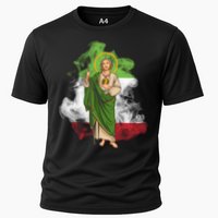 San Judas Tadeo con Bandera de México Cooling Performance Crew T-Shirt