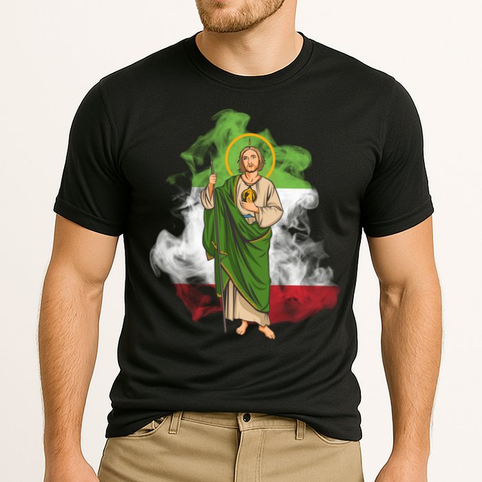 San Judas Tadeo con Bandera de México Cooling Performance Crew T-Shirt