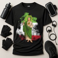 San Judas Tadeo con Bandera de México Cooling Performance Crew T-Shirt