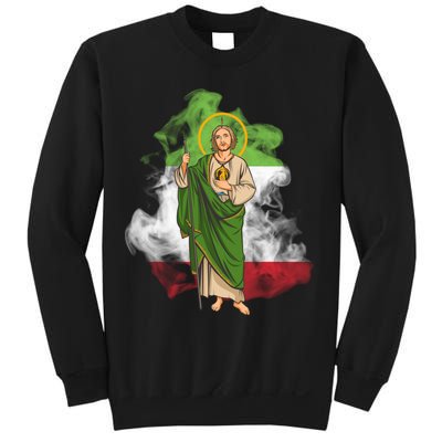 San Judas Tadeo con Bandera de México Sweatshirt