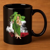 San Judas Tadeo con Bandera de México 11oz C Handle Ceramic Mug