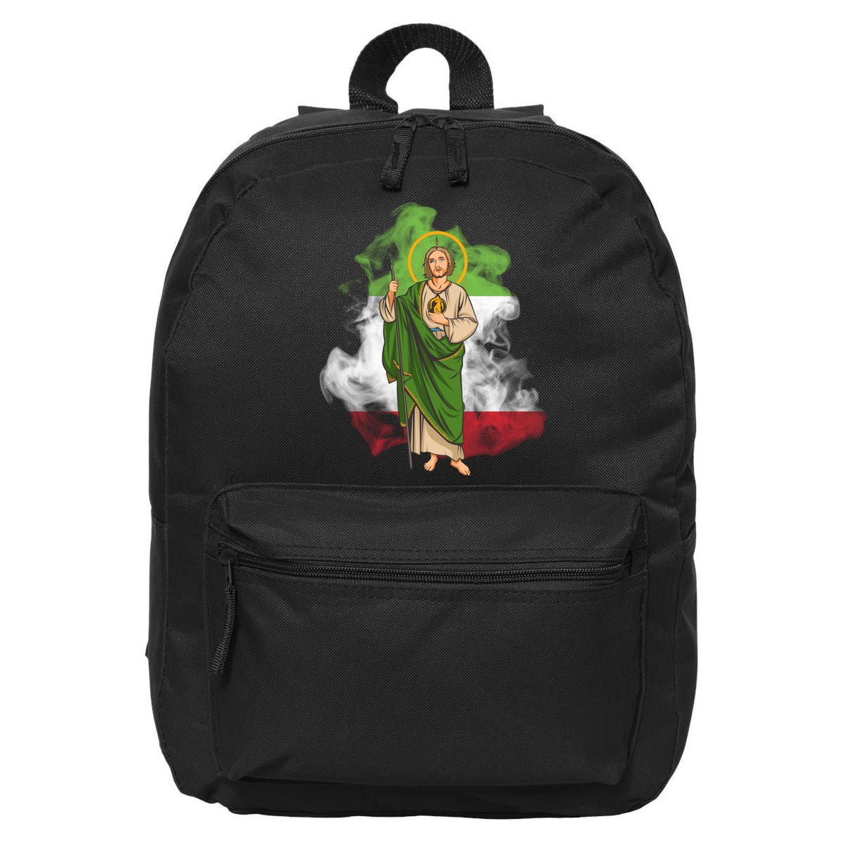 San Judas Tadeo con Bandera de México 16 in Basic Backpack
