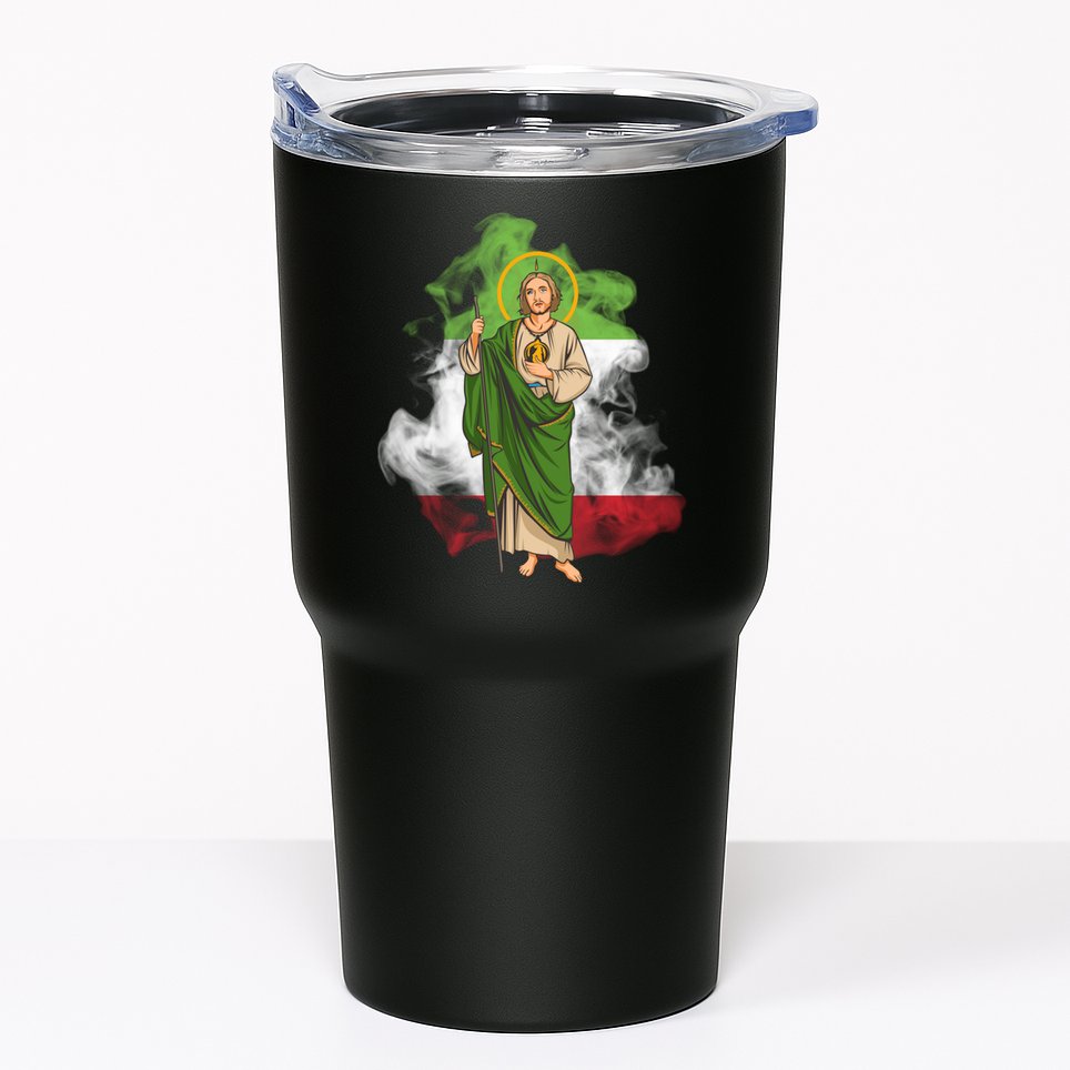 San Judas Tadeo con Bandera de México Tumbler