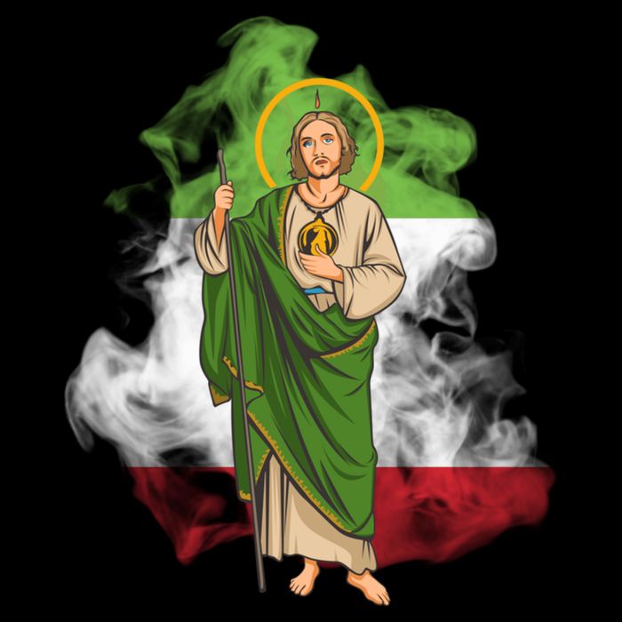 San Judas Tadeo con Bandera de México Cooling Performance Long Sleeve Crew