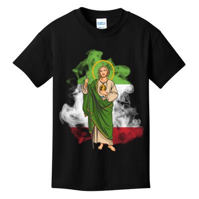 San Judas Tadeo con Bandera de México Kids T-Shirt