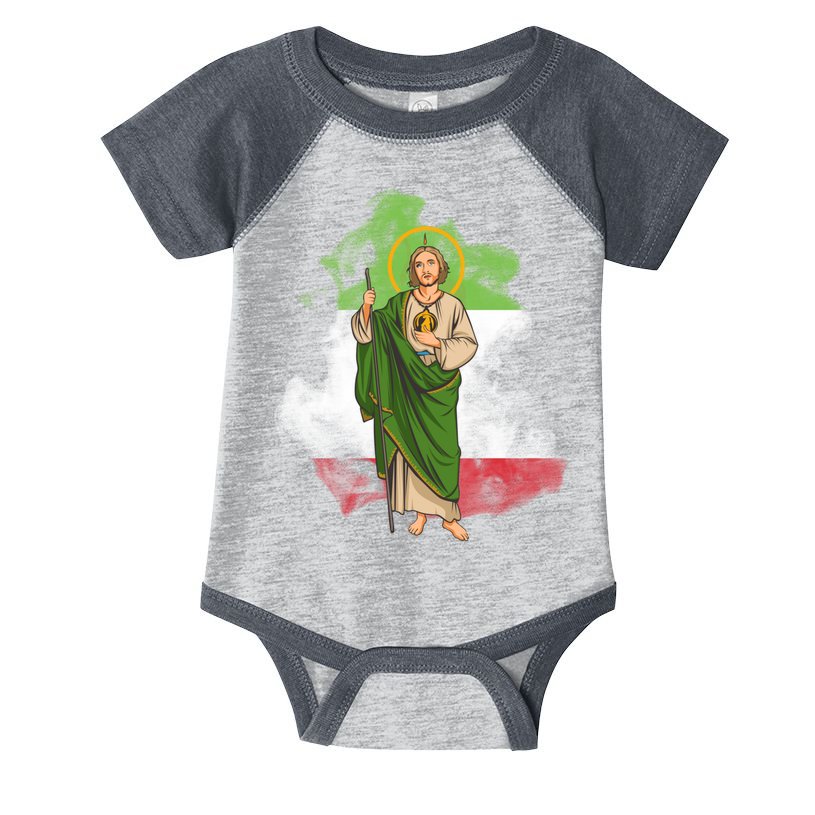 San Judas Tadeo con Bandera de México Infant Baby Jersey Bodysuit