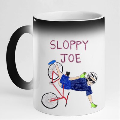 Sloppy Joe Tee Running The Country Is Like Riding A Bike 11oz Black Color Changing Mug