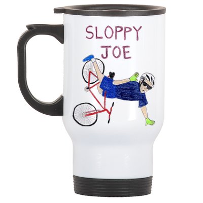 Sloppy Joe Tee Running The Country Is Like Riding A Bike Stainless Steel Travel Mug