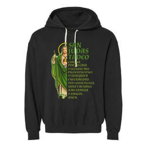 San Judas Tadeo Con OracióN Garment-Dyed Fleece Hoodie