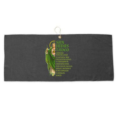 San Judas Tadeo Con OracióN Large Microfiber Waffle Golf Towel