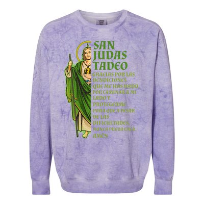 San Judas Tadeo gracias por protegerme Colorblast Crewneck Sweatshirt