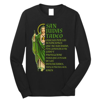 San Judas Tadeo gracias por protegerme Long Sleeve Shirt