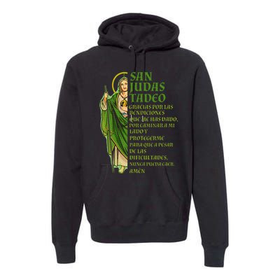 San Judas Tadeo gracias por protegerme Premium Hoodie