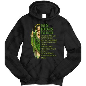 San Judas Tadeo gracias por protegerme Tie Dye Hoodie