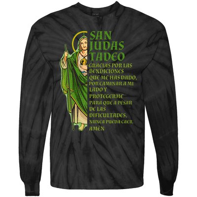 San Judas Tadeo gracias por protegerme Tie-Dye Long Sleeve Shirt