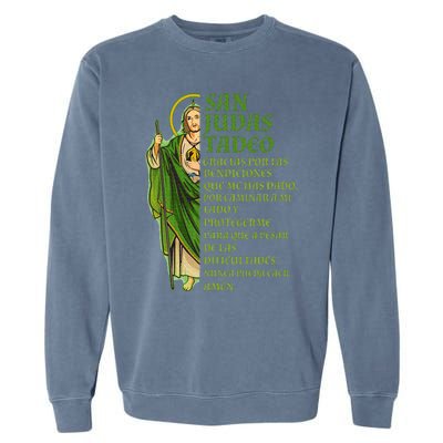 San Judas Tadeo gracias por protegerme Garment-Dyed Sweatshirt