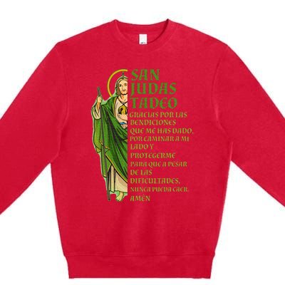 San Judas Tadeo gracias por protegerme Premium Crewneck Sweatshirt