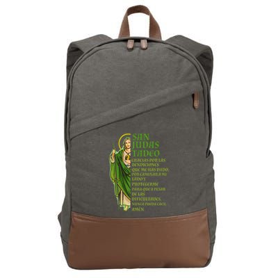 San Judas Tadeo gracias por protegerme Cotton Canvas Backpack