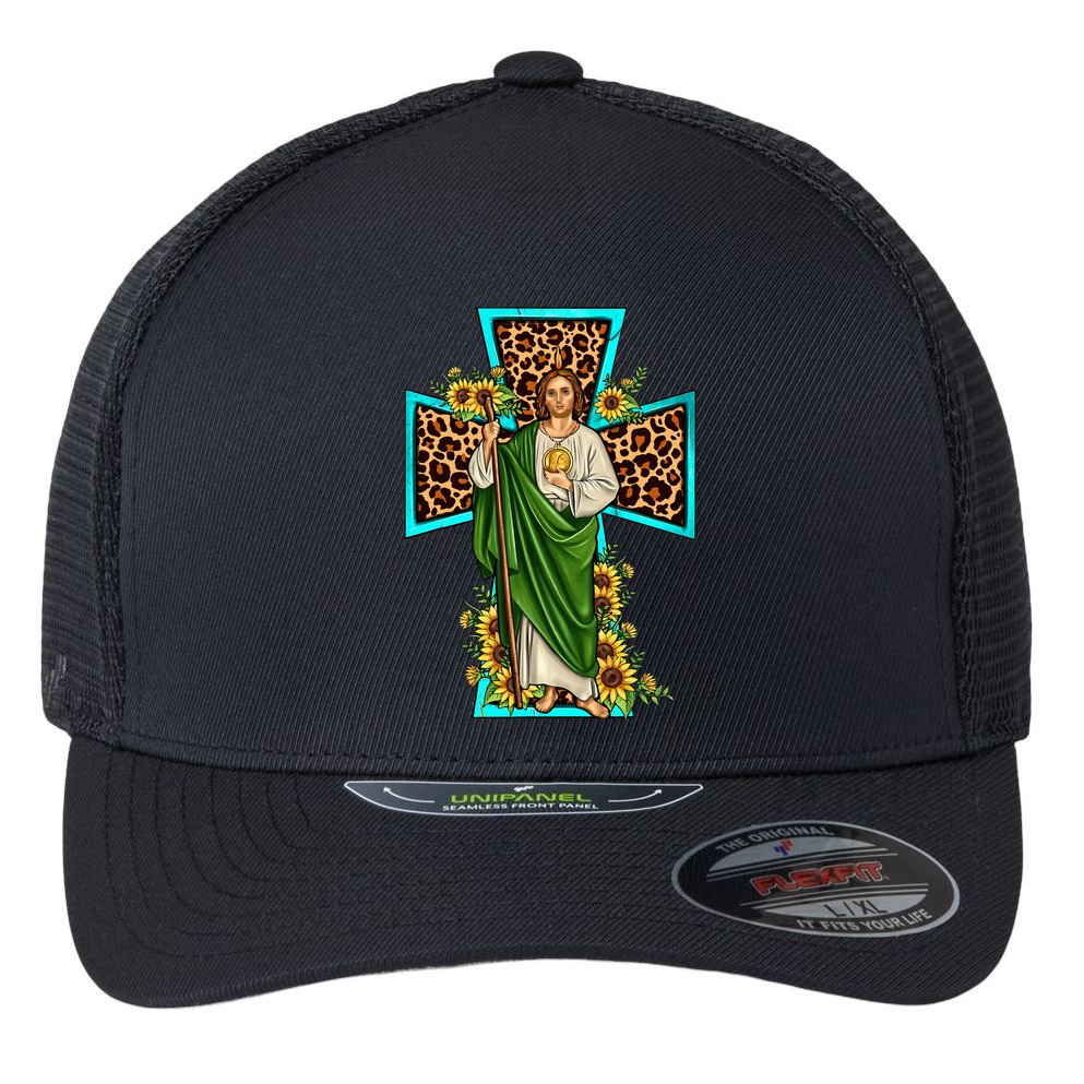 San Judas Tadeo Saint Jude Thaddeus Flexfit Unipanel Trucker Cap