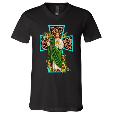 San Judas Tadeo Saint Jude Thaddeus V-Neck T-Shirt