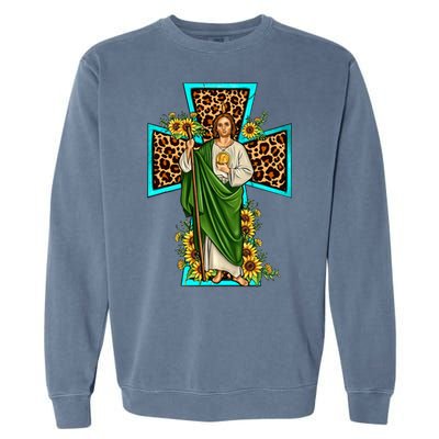 San Judas Tadeo Saint Jude Thaddeus Garment-Dyed Sweatshirt