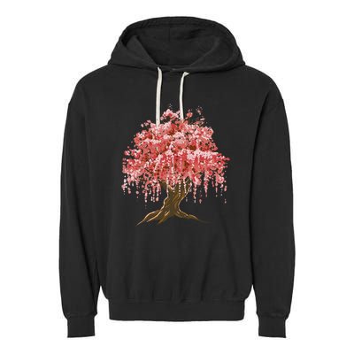 Sakura Japanese Tree Art Garment-Dyed Fleece Hoodie