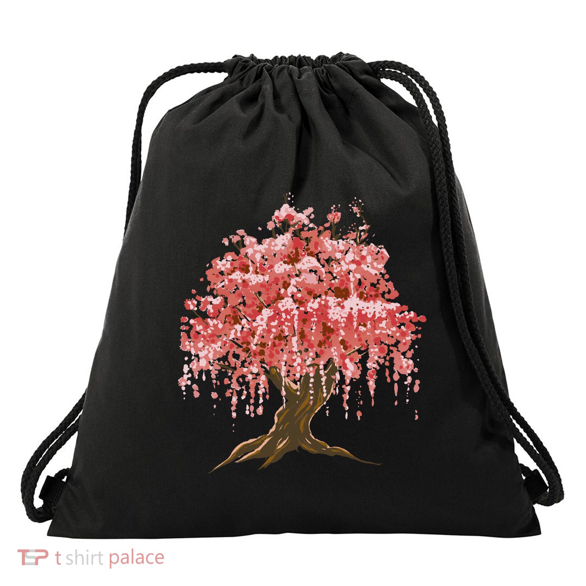 Sakura Japanese Tree Art Drawstring Bag