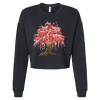 Sakura Japanese Tree Art Cropped Pullover Crew