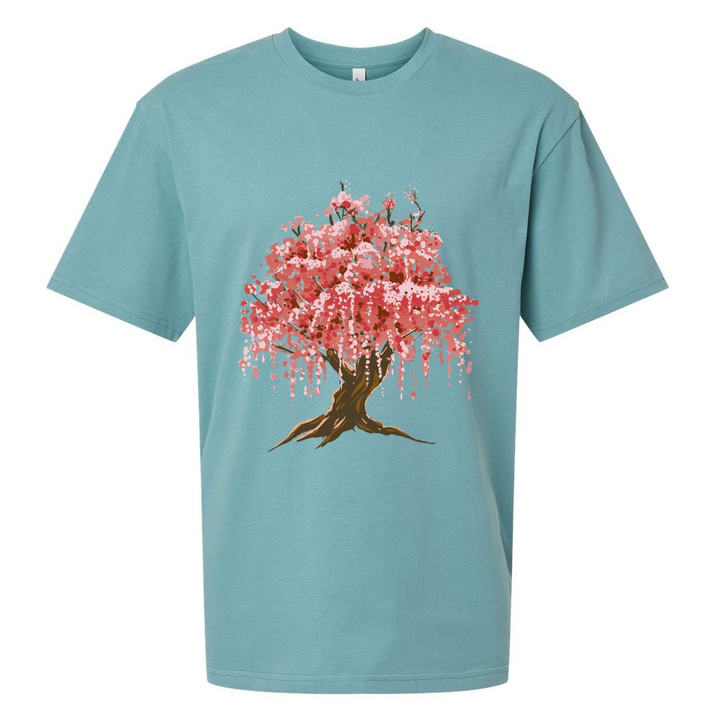 Sakura Japanese Tree Art Sueded Cloud Jersey T-Shirt