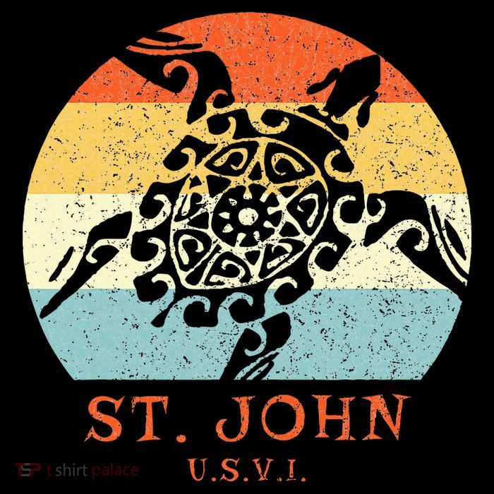St. John Usvi Vintage Retro Tribal Turtle Vacation Tall T-Shirt