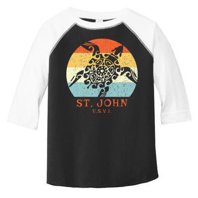 St. John Usvi Vintage Retro Tribal Turtle Vacation Toddler Fine Jersey T-Shirt
