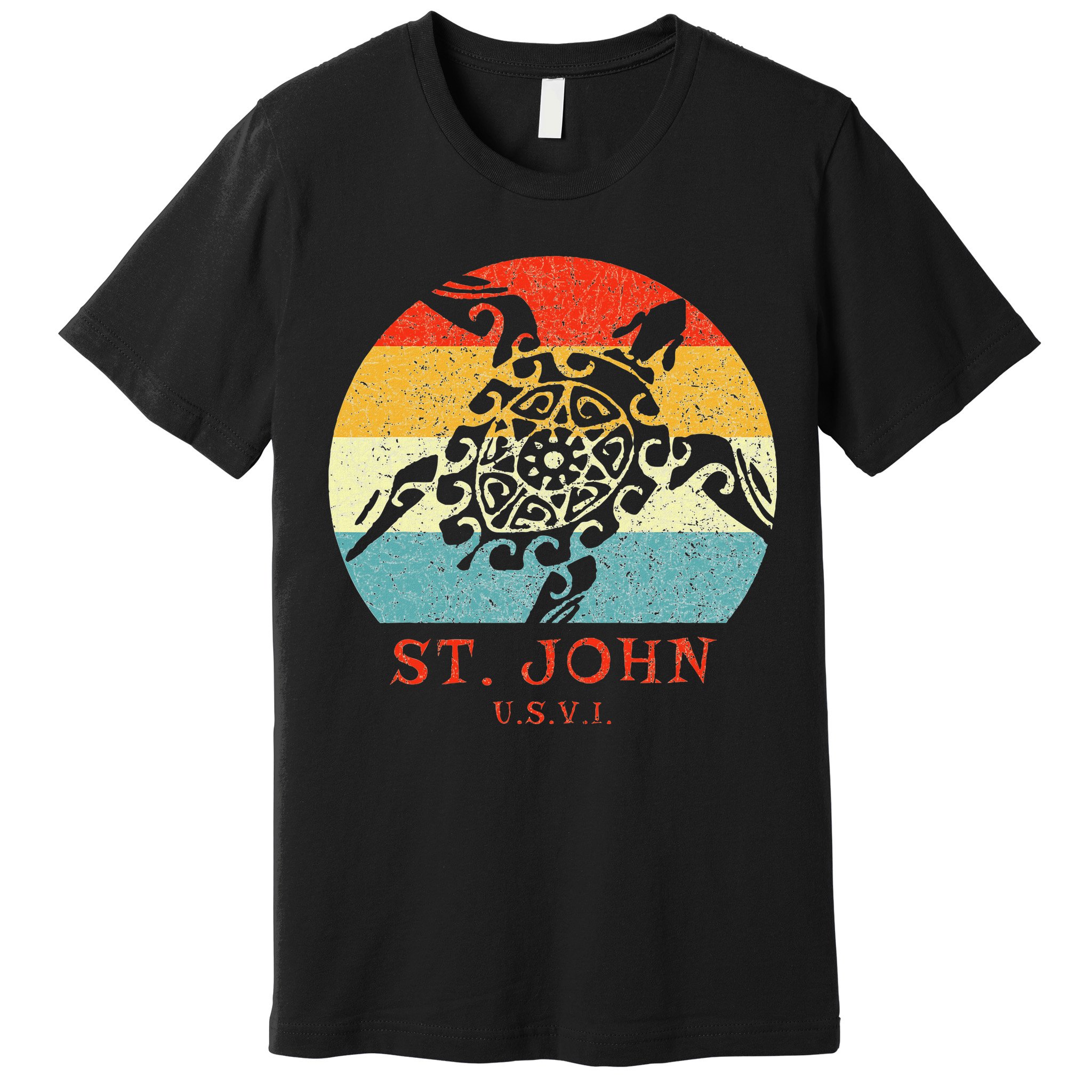 St. John Usvi Vintage Retro Tribal Turtle Vacation Premium T-Shirt