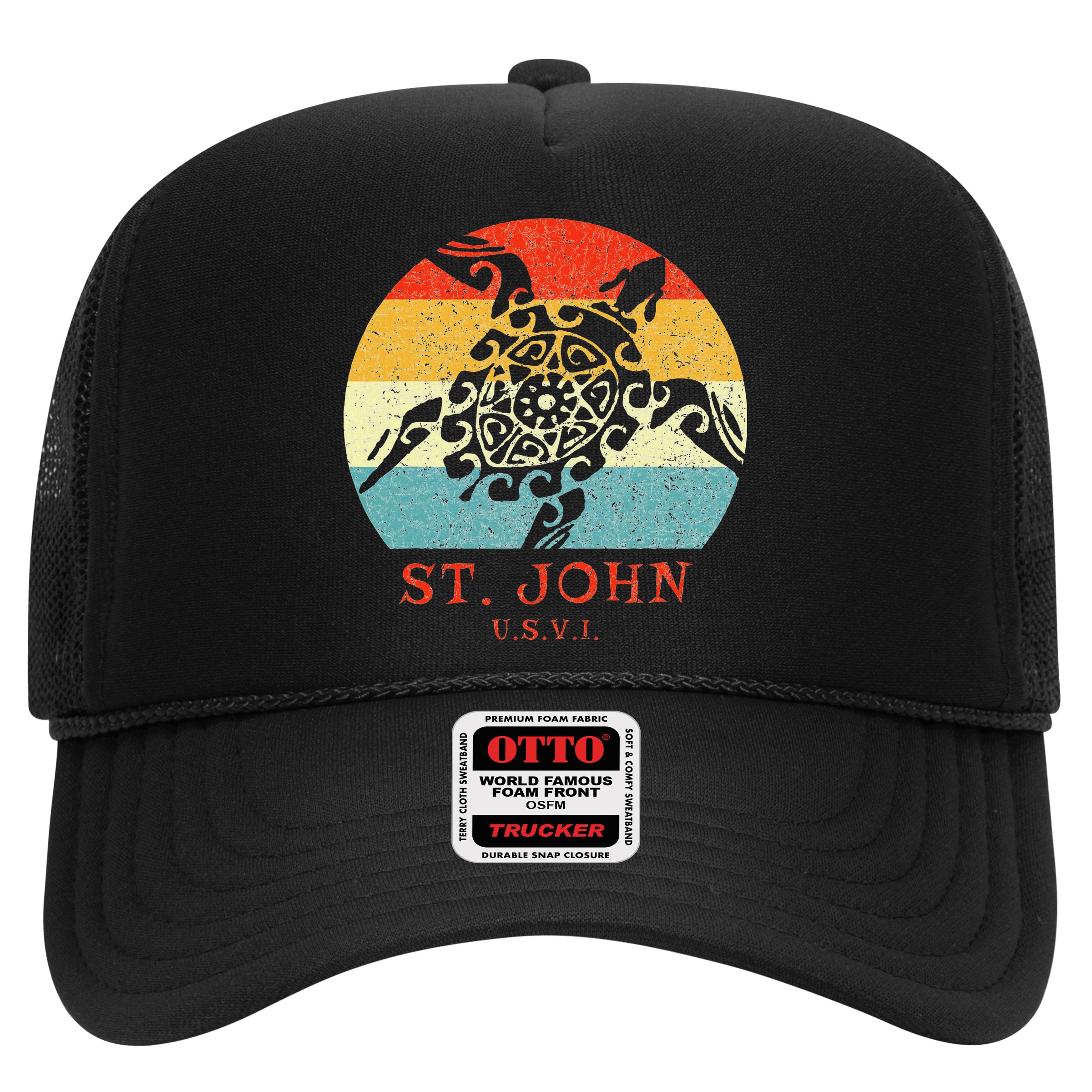 St. John Usvi Vintage Retro Tribal Turtle Vacation Hat