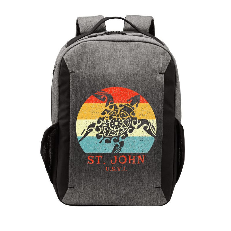 St. John Usvi Vintage Retro Tribal Turtle Vacation Vector Backpack