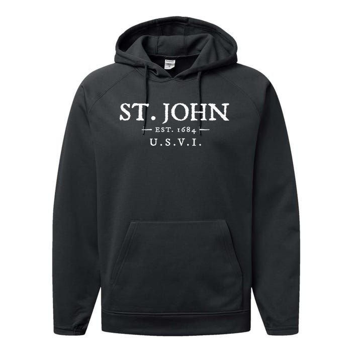 St John Usvi Throwback Letter Vacation Souvenir Performance Fleece Hoodie