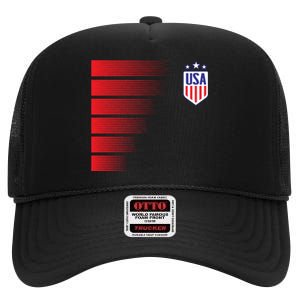 Soccer Jersey Usa Fan Flag Stars High Crown Mesh Back Trucker Hat