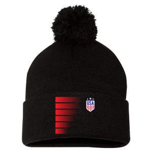 Soccer Jersey Usa Fan Flag Stars Pom Pom 12in Knit Beanie