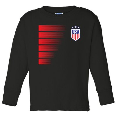 Soccer Jersey Usa Fan Flag Stars Toddler Long Sleeve Shirt